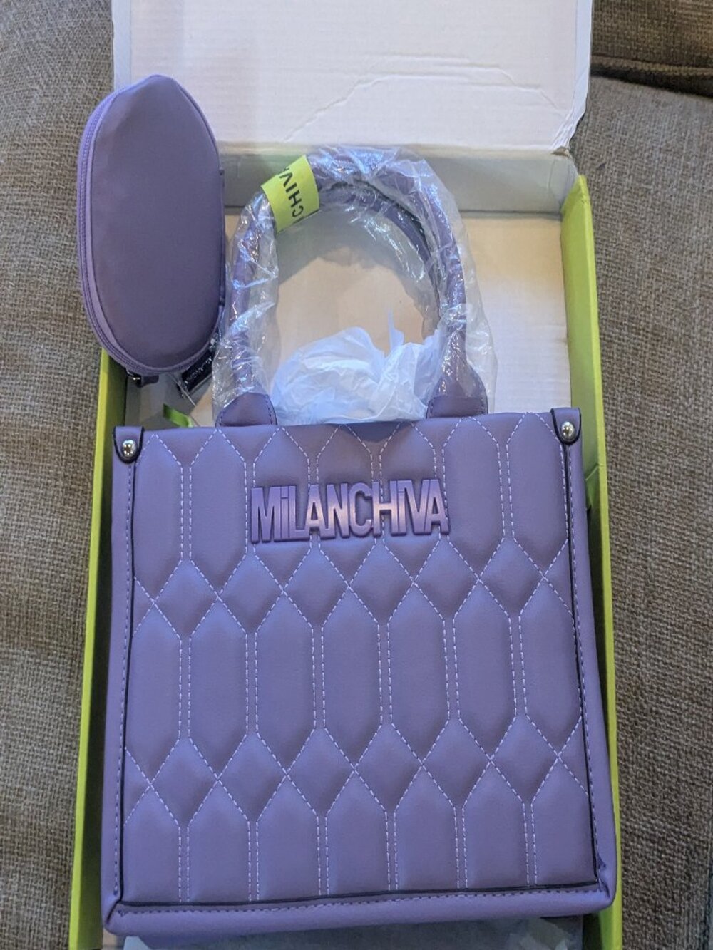 Milanchiva Quilted Crossbody Bag Set NWT Lavender